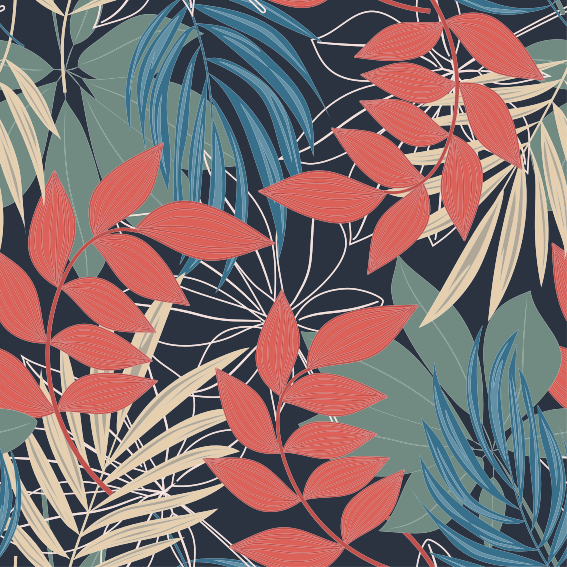 Tapis vinyle fleurs et plantes motif élégant moderne - TenStickers