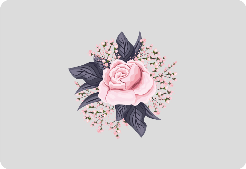 Tapis vinyle fleurs et plantes design floral incroyable rose - TenStickers