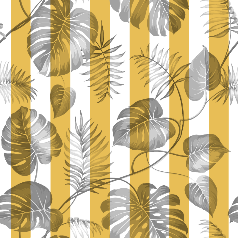 Tapis vinyle fleurs et plantes porte de placard coulissante - TenStickers