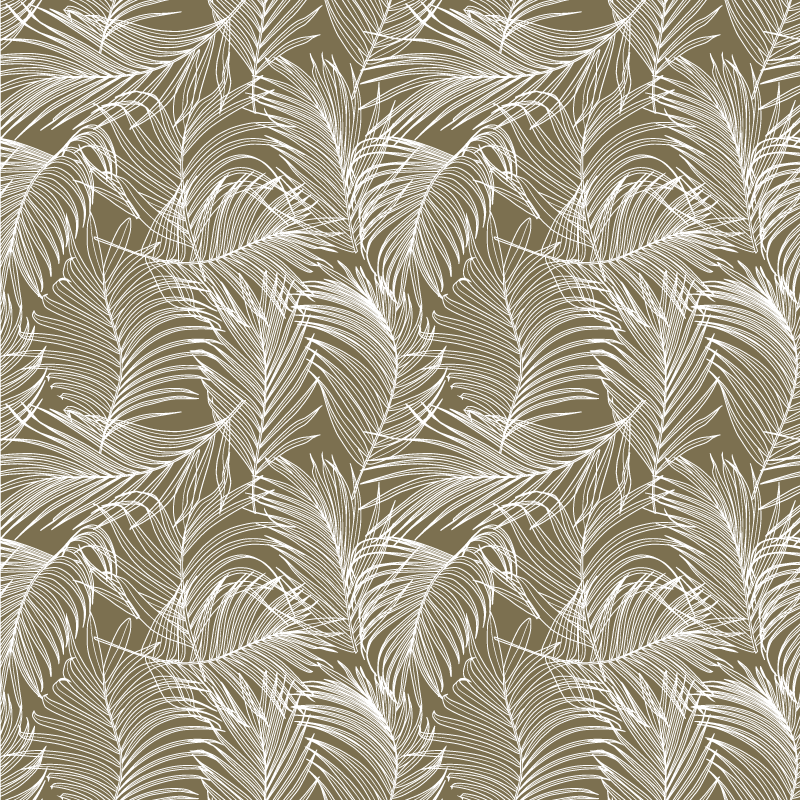 Tapis vinyle fleurs et plantes feuilles brunes élégantes - TenStickers