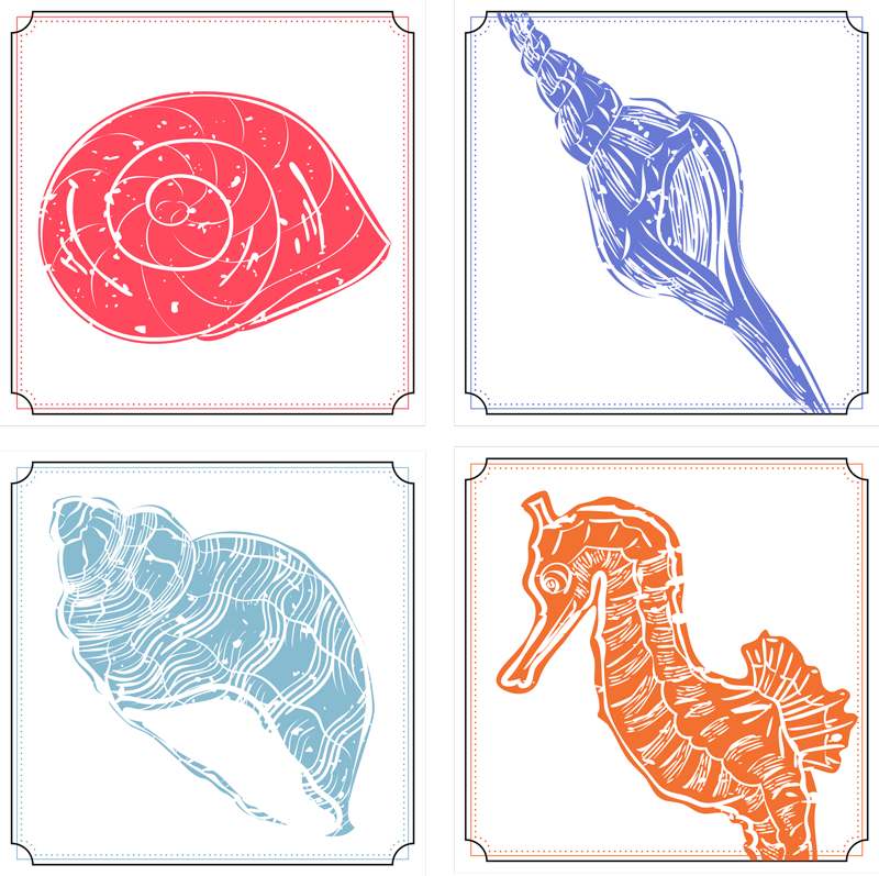 Tapis vinyle fleurs et plantes motifs marins - TenStickers