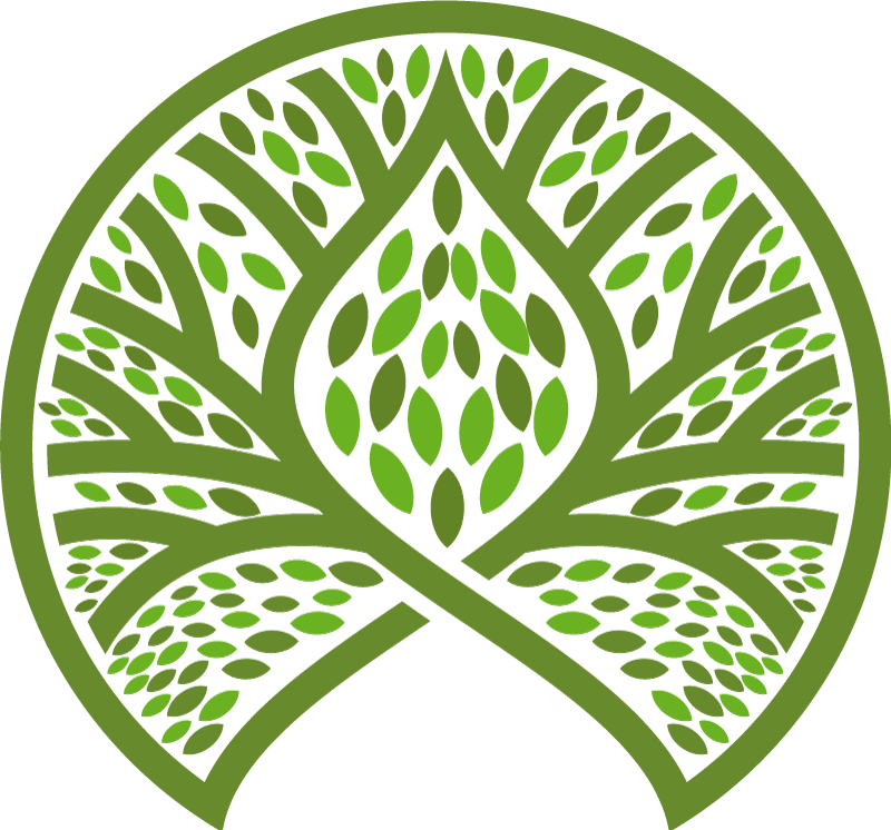 Tapis vinyle fleurs et plantes Écusson nature feuillue - TenStickers