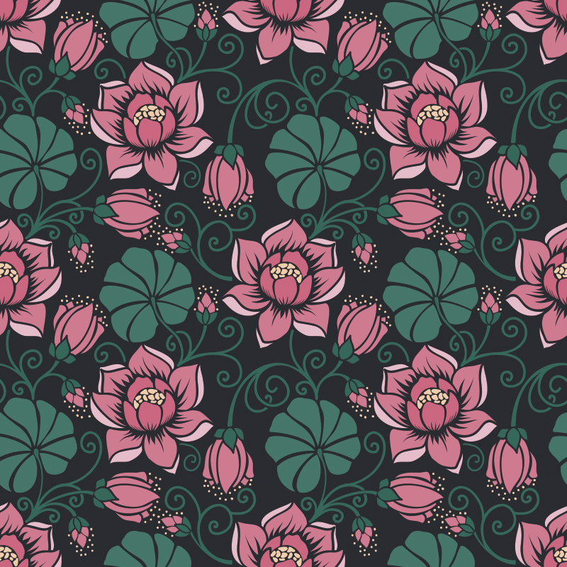 Tapis vinyle fleurs et plantes vignes fleuries - TenStickers