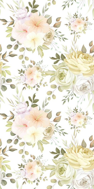 Tapis vinyle fleurs et plantes motif floral élégant - TenStickers