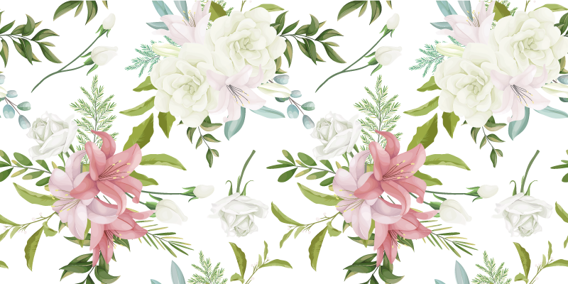 Tapis vinyle fleurs et plantes jardin minimaliste réaliste - TenStickers