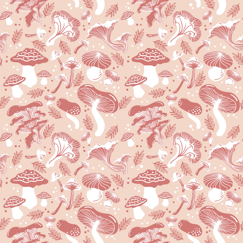 Tapis vinyle fleurs et plantes champignons de forêt - TenStickers