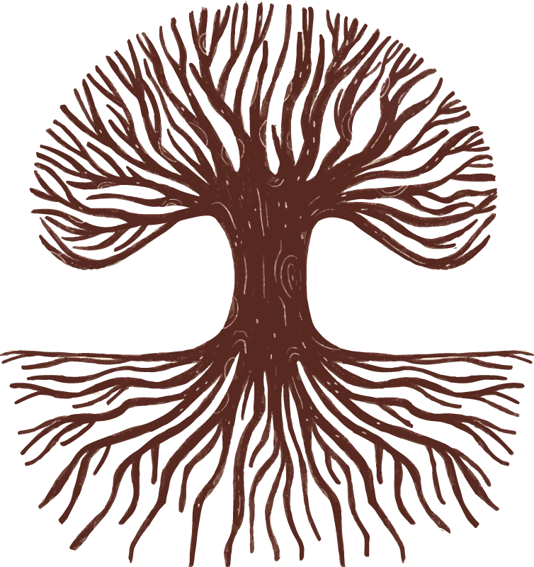 Tapis vinyle fleurs et plantes arbre de vie racines longues - TenStickers