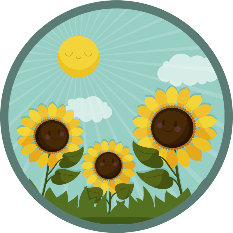 Tapis vinyle fleurs et plantes fleurs au soleil - TenStickers