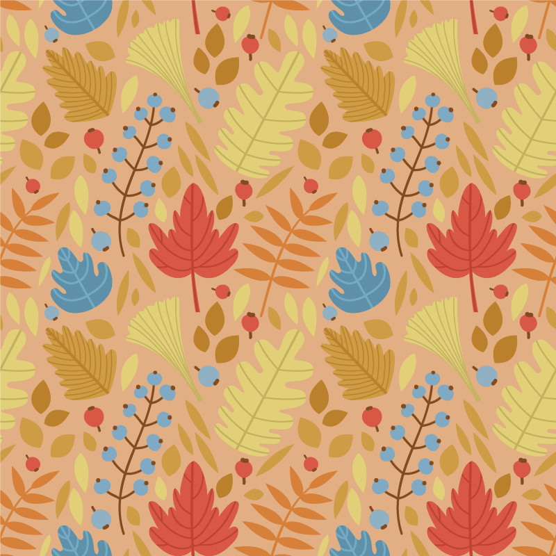 Tapis vinyle fleurs et plantes design feuilles d'automne - TenStickers