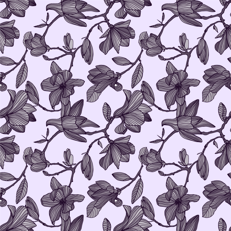 Tapis vinyle fleurs et plantes design magnolia mignon - TenStickers