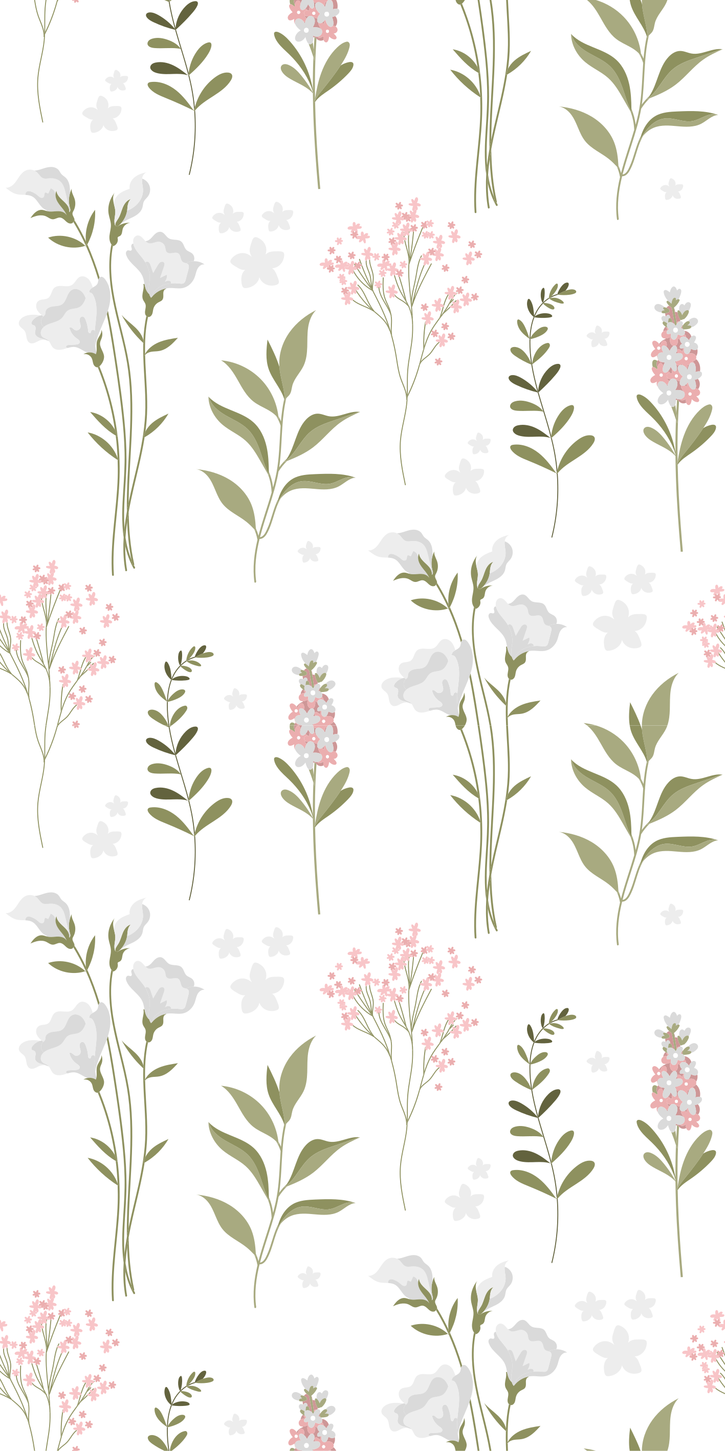 Tapis vinyle fleurs et plantes motif floral minimaliste - TenStickers