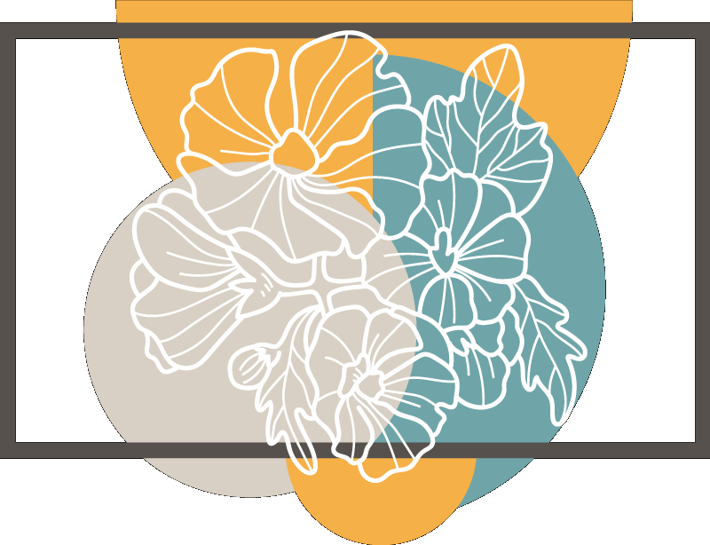 Tapis vinyle fleurs et plantes rectangle mignon minimaliste - TenStickers
