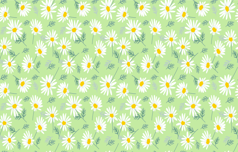 Tapis vinyle fleurs et plantes motif marguerite printemps - TenStickers