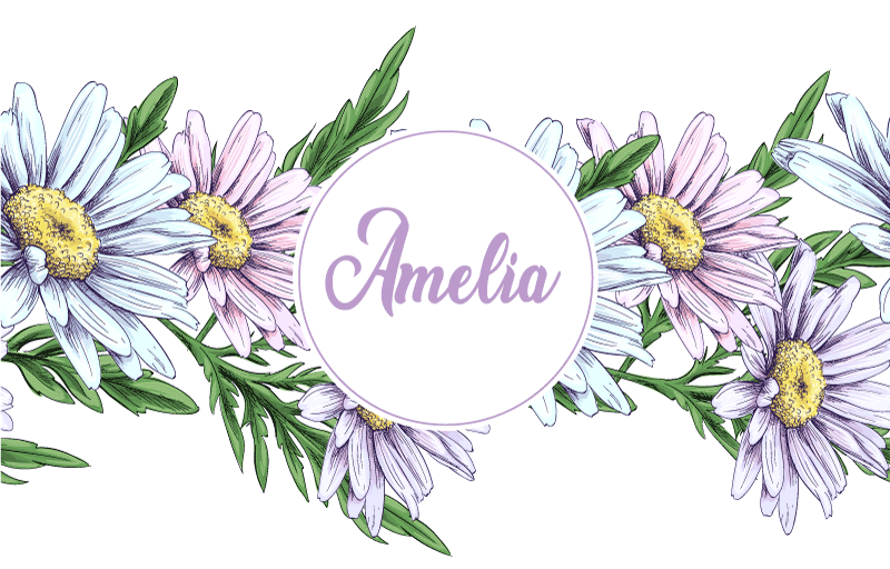 Tapis vinyle fleurs et plantes design marguerite nom - TenStickers