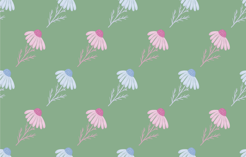 Tapis vinyle fleurs et plantes motif marguerites - TenStickers