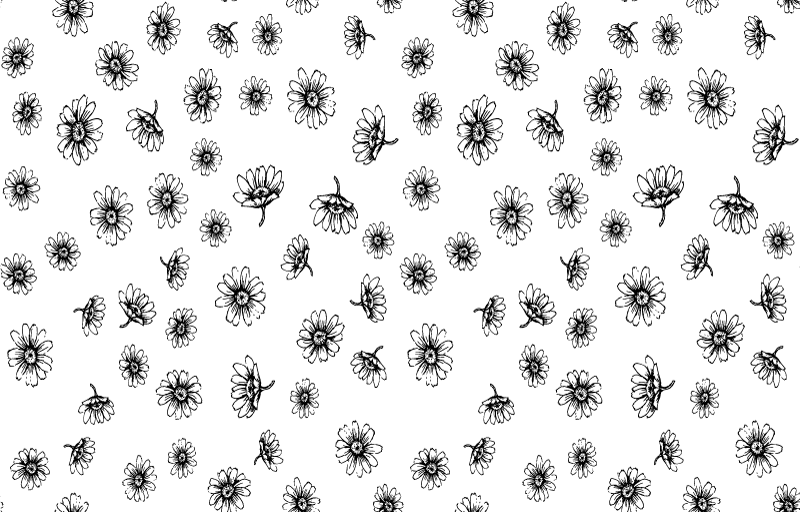 Tapis vinyle fleurs et plantes marguerites outline - TenStickers