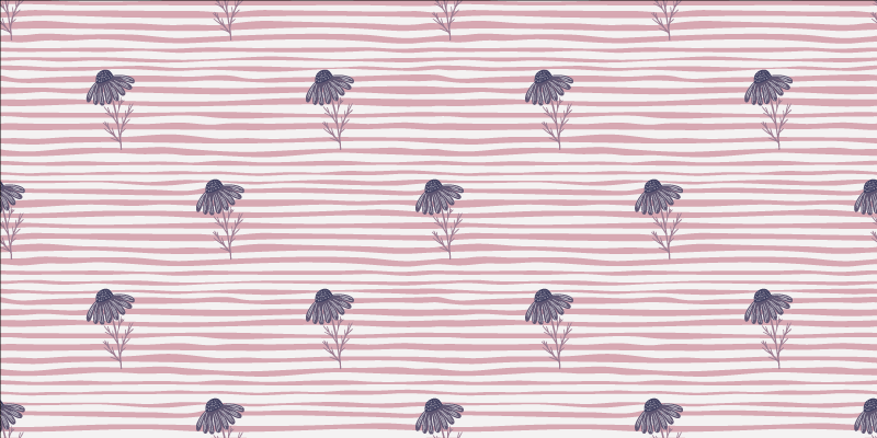 Tapis vinyle fleurs et plantes motif marguerites violettes - TenStickers