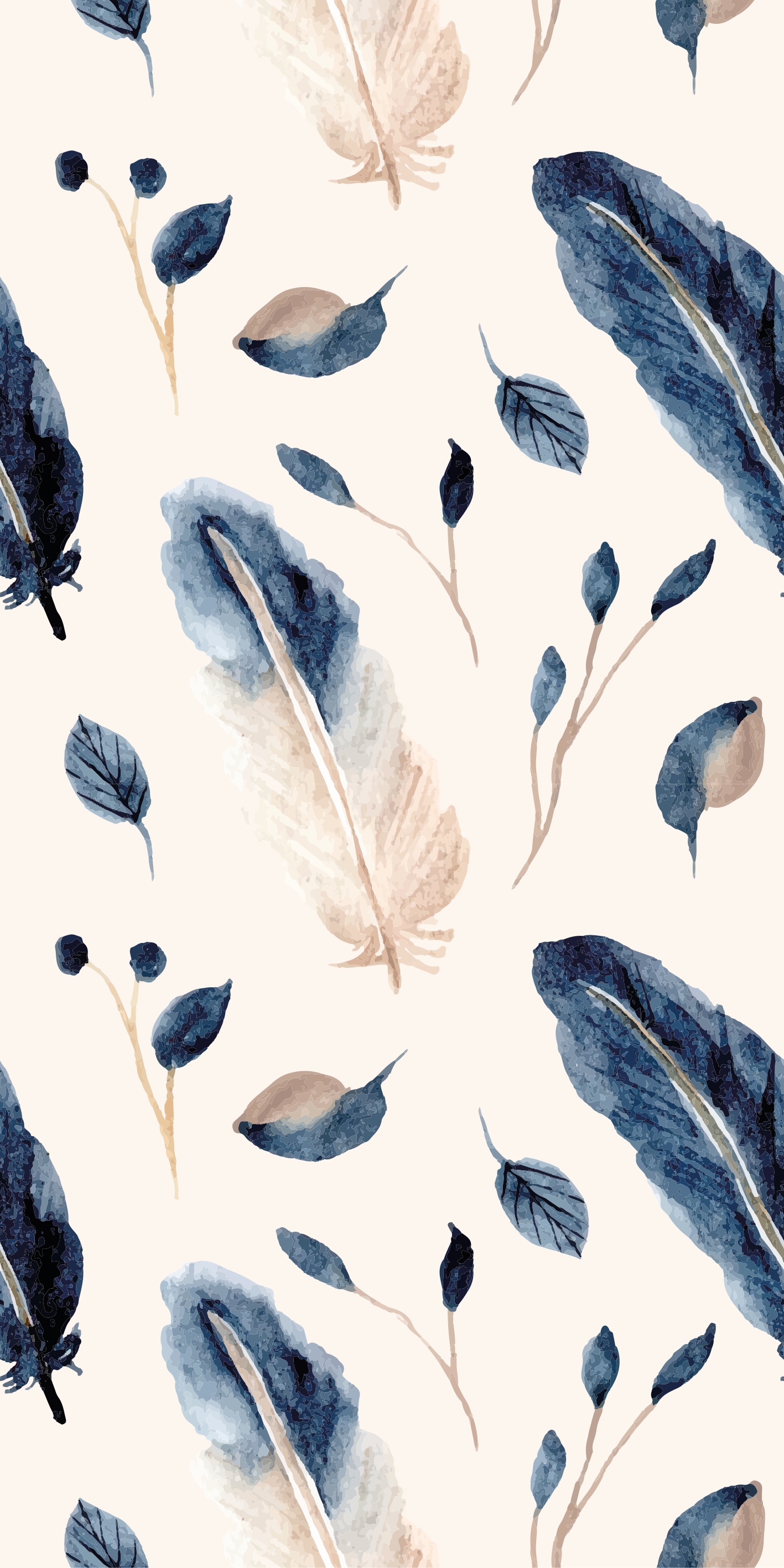 Tapis vinyle fleurs et plantes feuilles et plumes - TenStickers