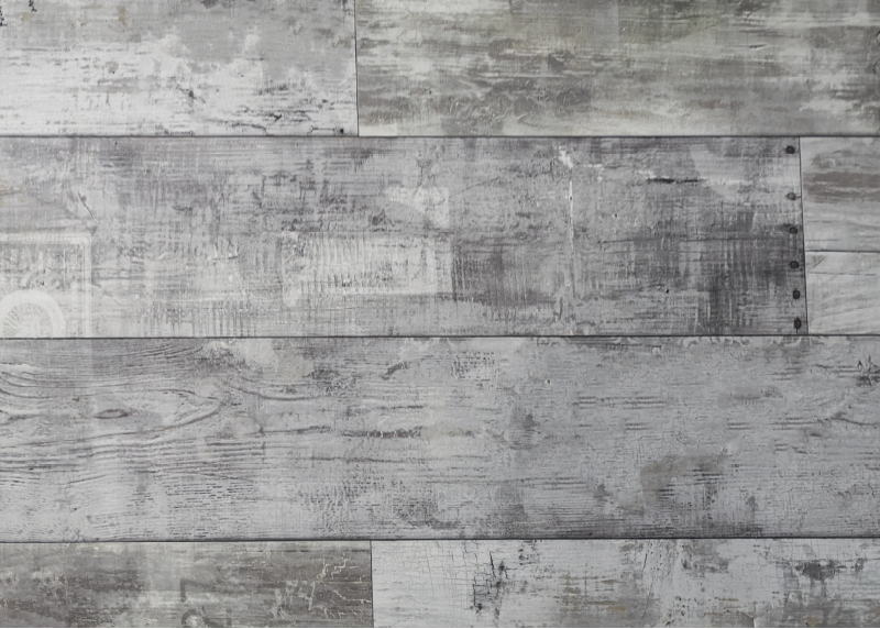 Tapis vinyle salle a manger lames en bois gris - TenStickers