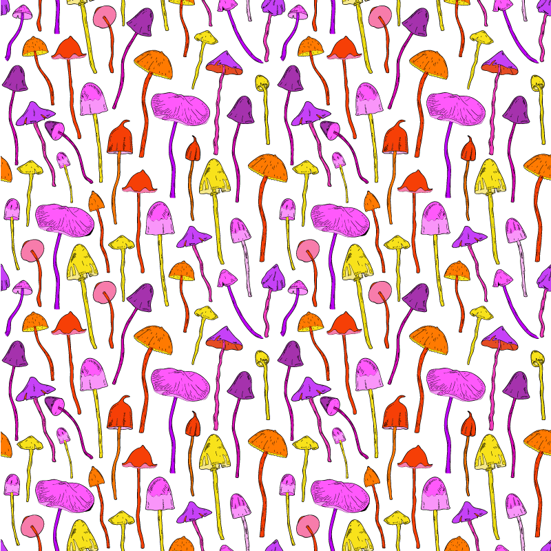 Tapis vinyle salle à manger motif champignons hallucinogènes - TenStickers