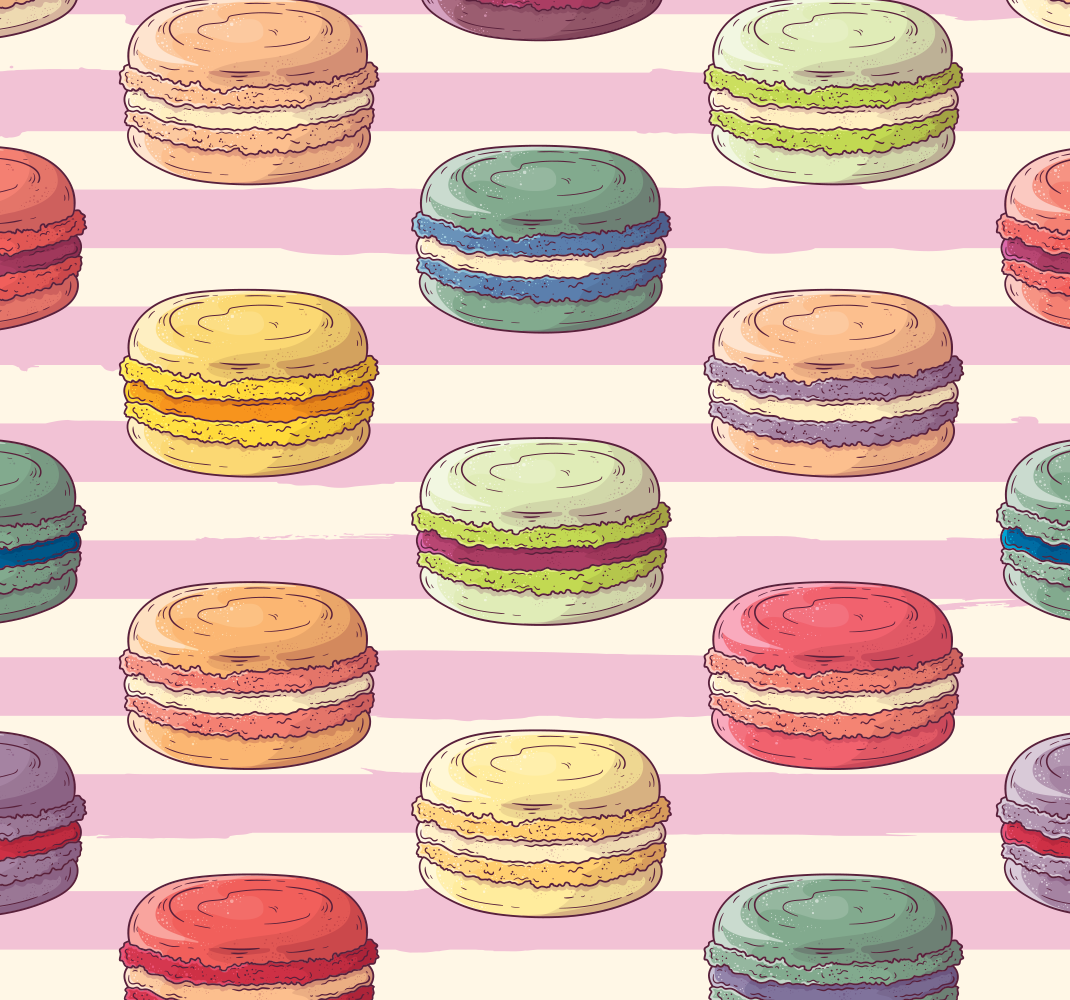 Tapis vinyle cuisine macarons rétro - TenStickers