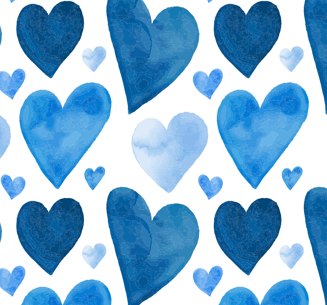 Tapis vinyle cuisine cœurs doux bleus - TenStickers