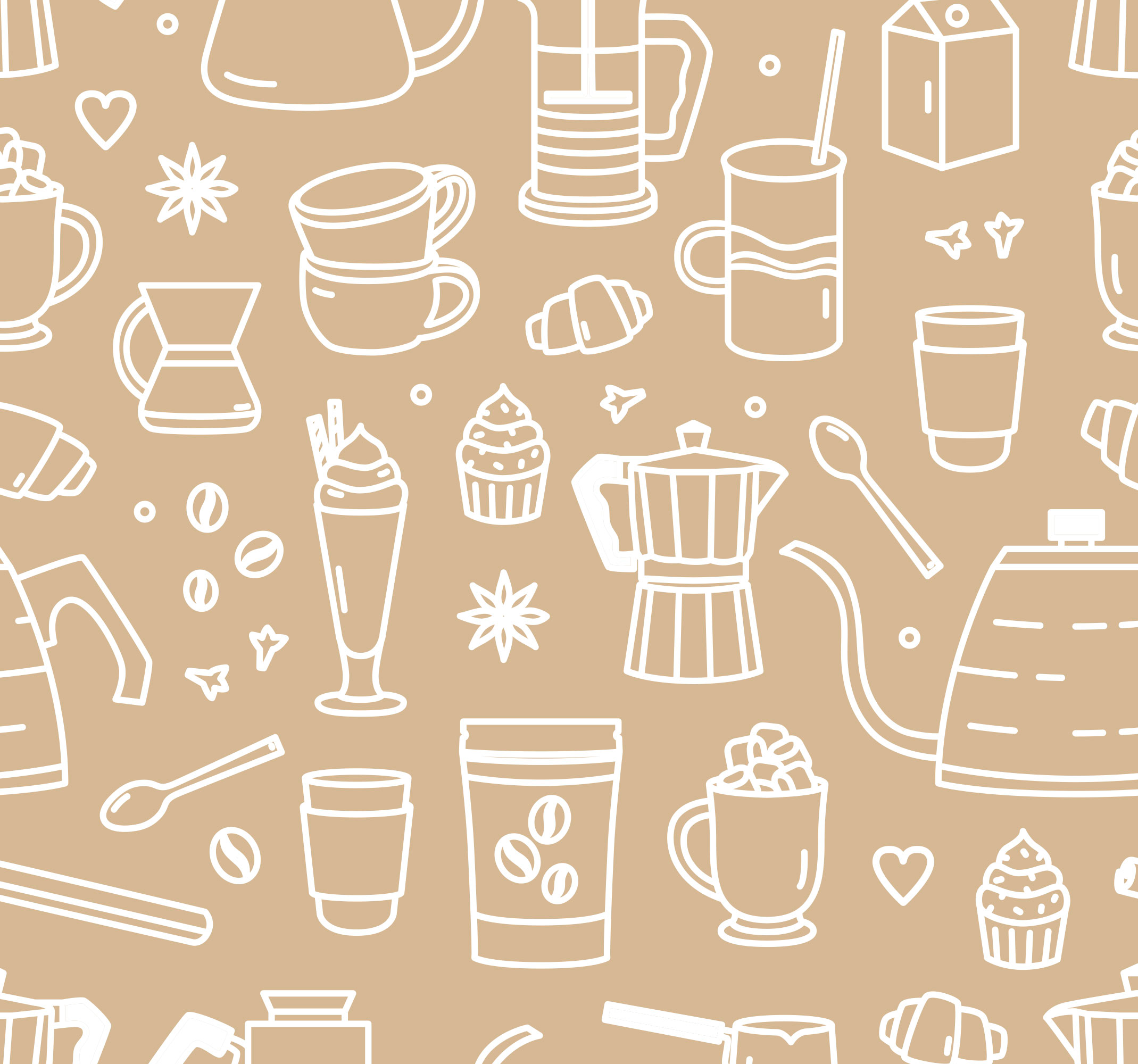 Tapis vinyle cuisine motif tasses et verres - TenStickers
