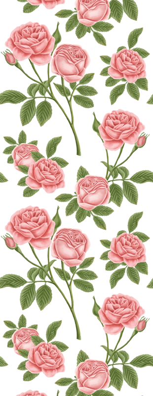Tapis vinyle cuisine imprimé de roses - TenStickers