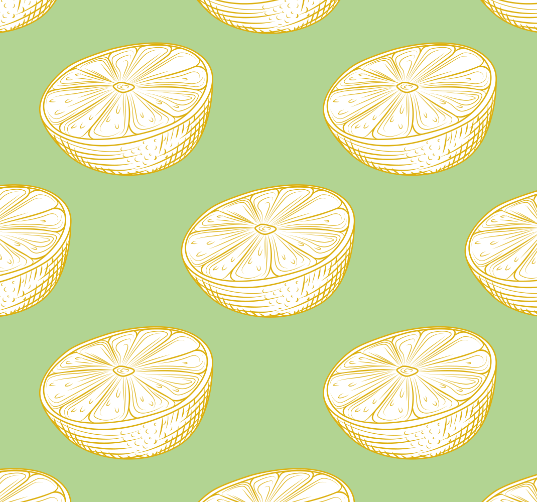 Tapis vinyle cuisine citron fruit dessiné à la main - TenStickers