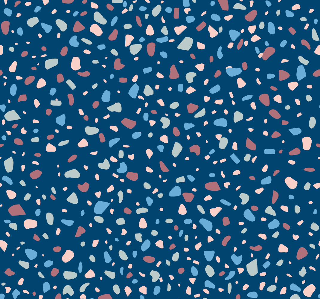 Tapis vinyle cuisine bleu foncé terrazo - TenStickers