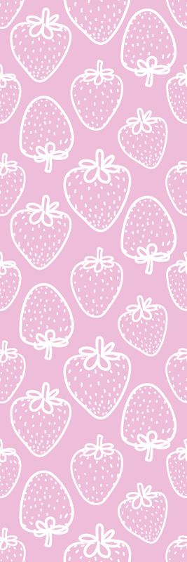 Tapis vinyle cuisine motif fraises roses sans fin - TenStickers