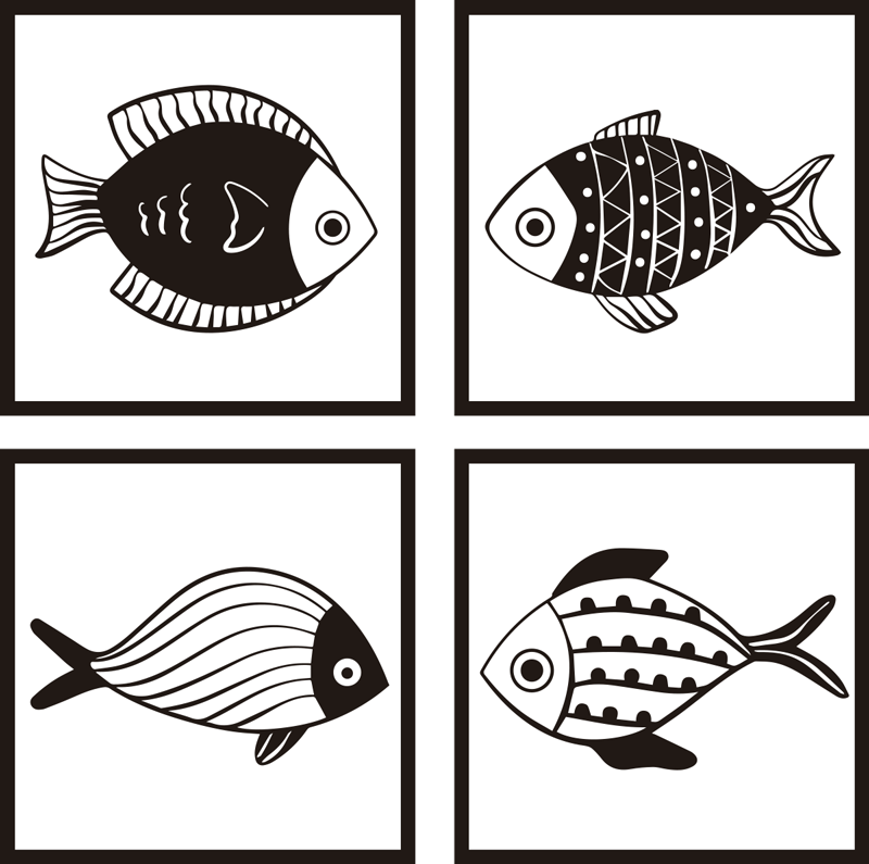 Tapis vinyle salle de bain motifs de poissons magnifiques - TenStickers