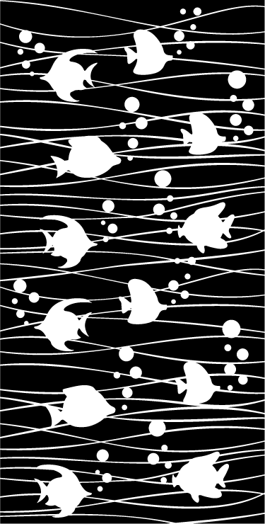 Tapis vinyle salle de bain poissons et bulles - TenStickers