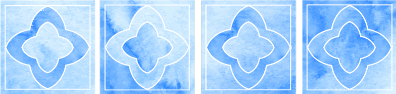 Tapis vinyle salle de bain mosaïque nuances de bleu - TenStickers