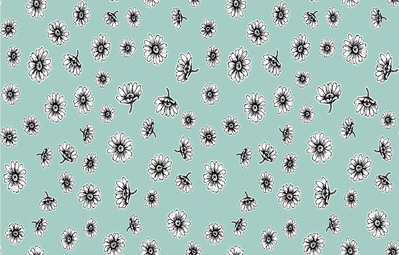 Tapis vinyle fleurs et plantes motif mignonne camomille - TenStickers