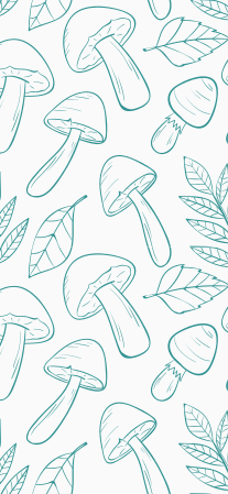 Tapis vinyle fleurs et plantes motif champignons bleu clair - TenStickers