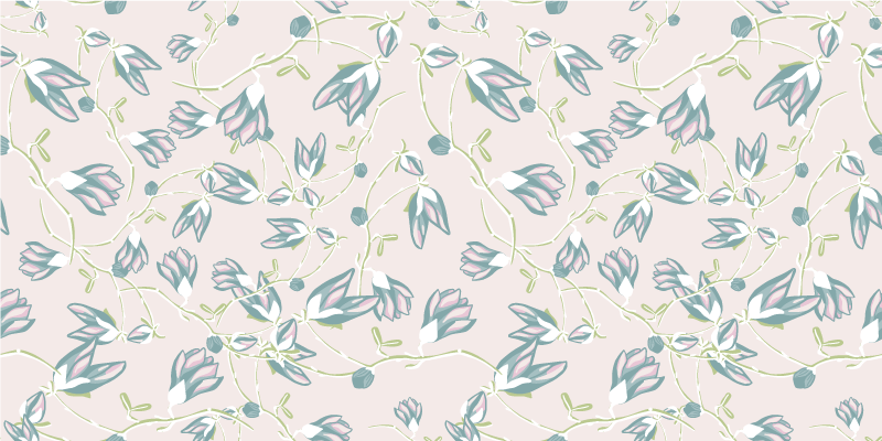 Tapis vinyle fleurs et plantes motif feuilles et fleurs - TenStickers