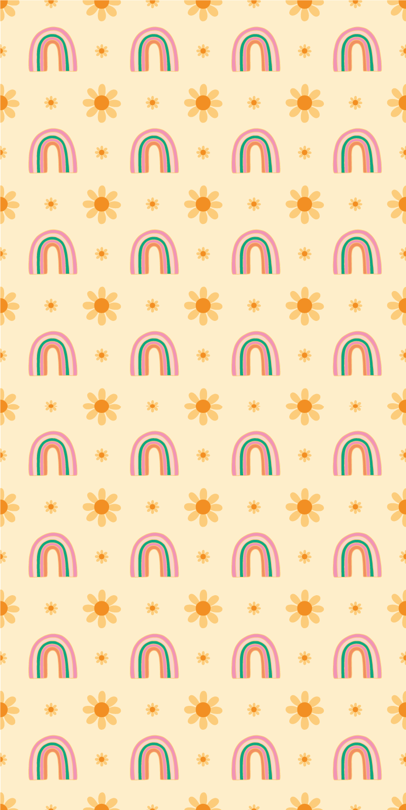 Tapis vinyle fleurs et plantes arc-en-ciel - TenStickers