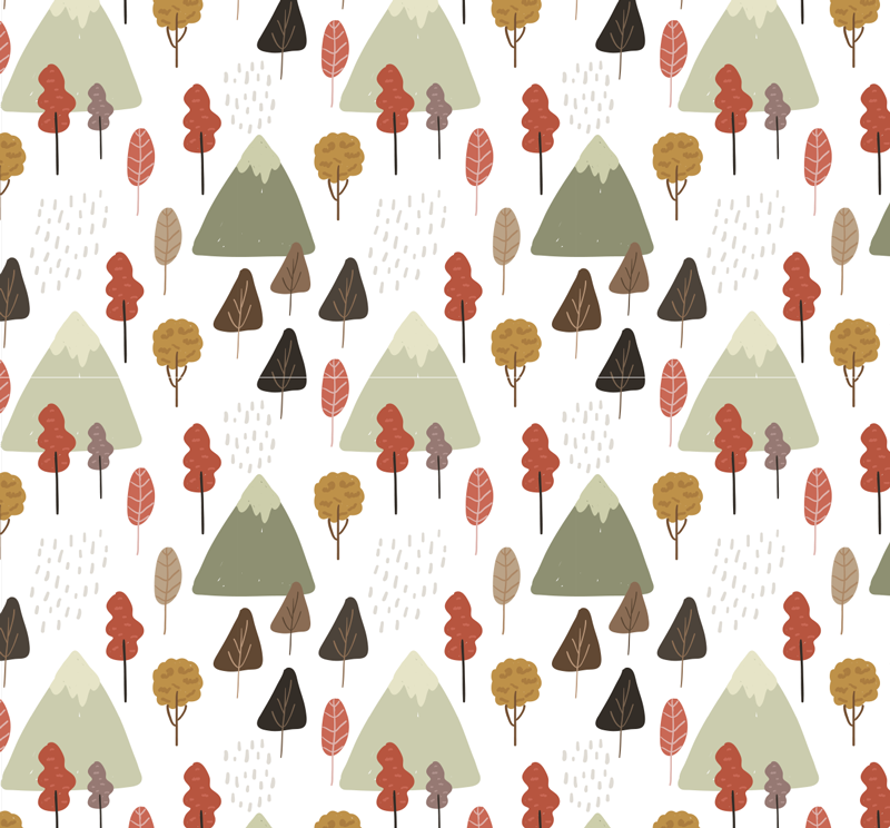 Tapis vinyle fleurs et plantes motifs d'arbres ludiques - TenStickers