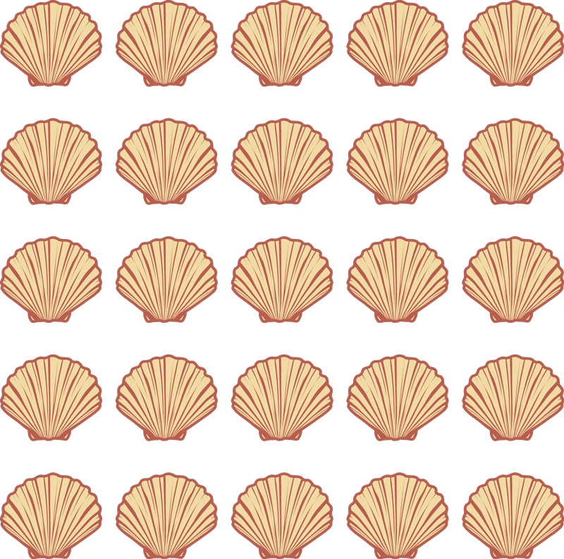 Tapis vinyle fleurs et plantes motif coquillages - TenStickers