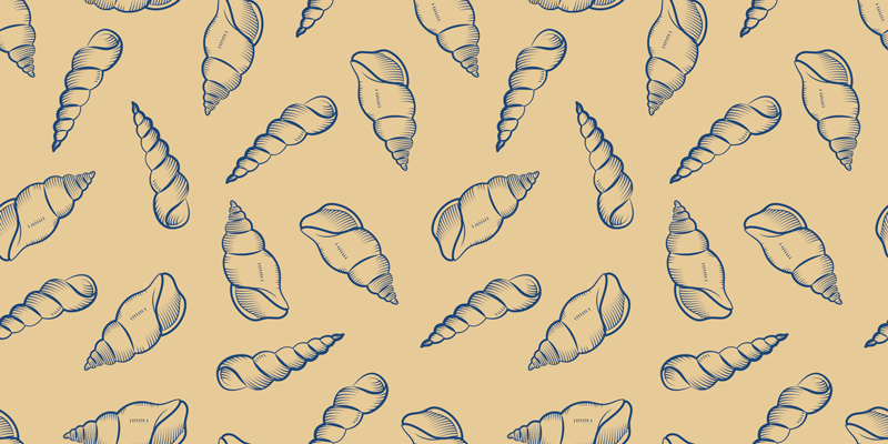 Tapis vinyle fleurs et plantes motif coquillage - TenStickers