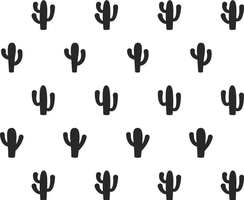 Tapis vinyle fleurs et plantes motif cactus - TenStickers