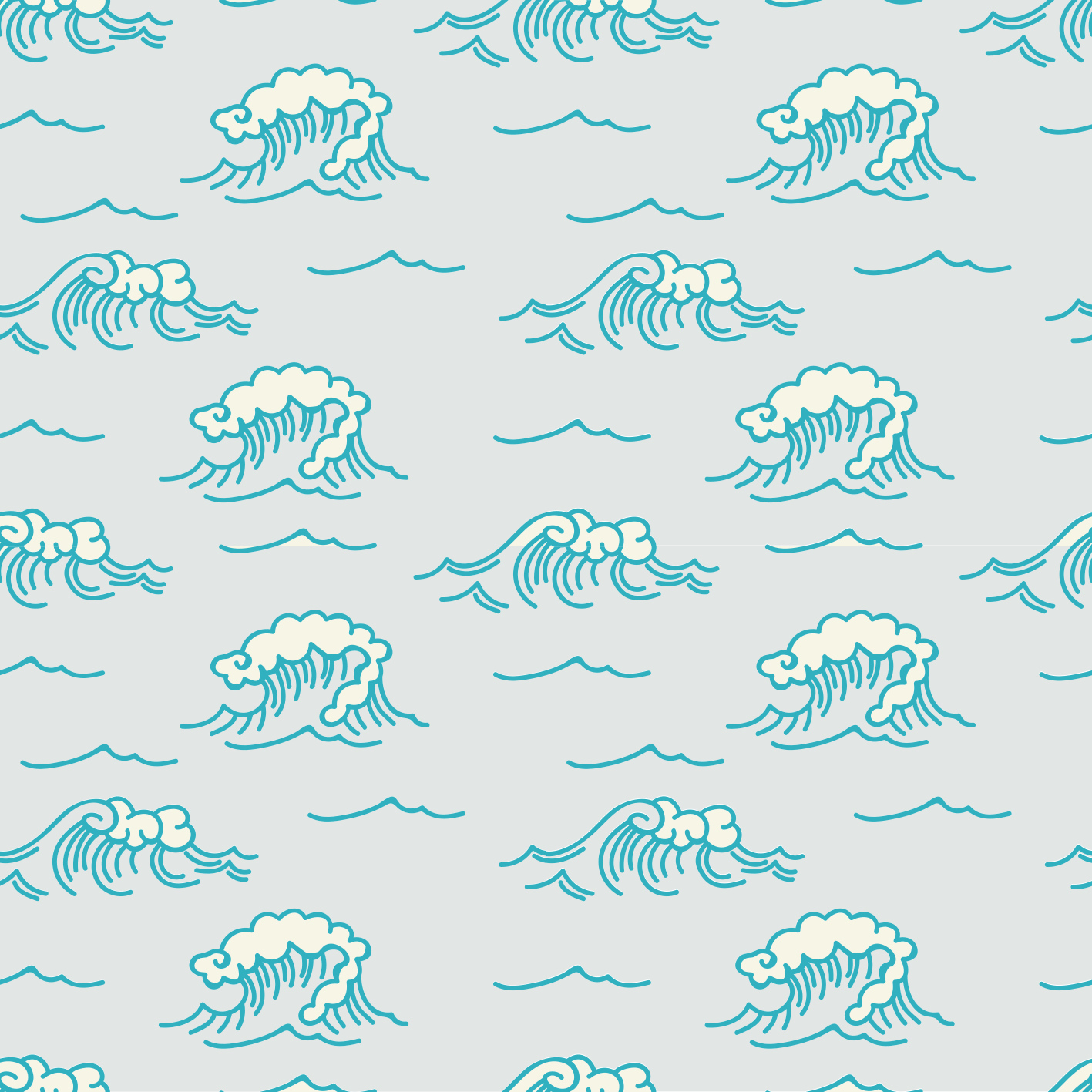 Tapis vinyle fleurs et plantes motif vagues - TenStickers