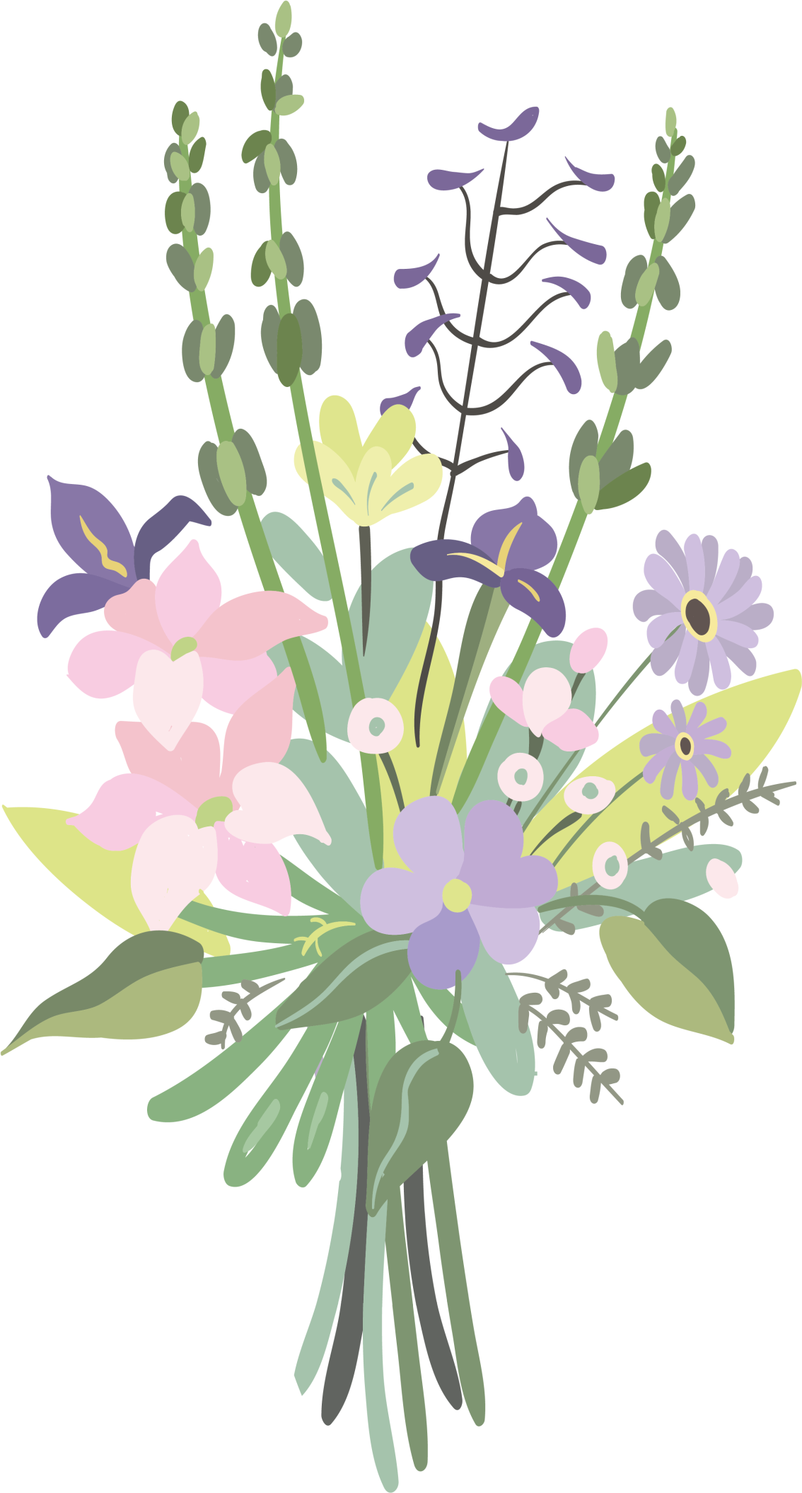 Tapis vinyle fleurs et plantes bouquet floral coloré - TenStickers