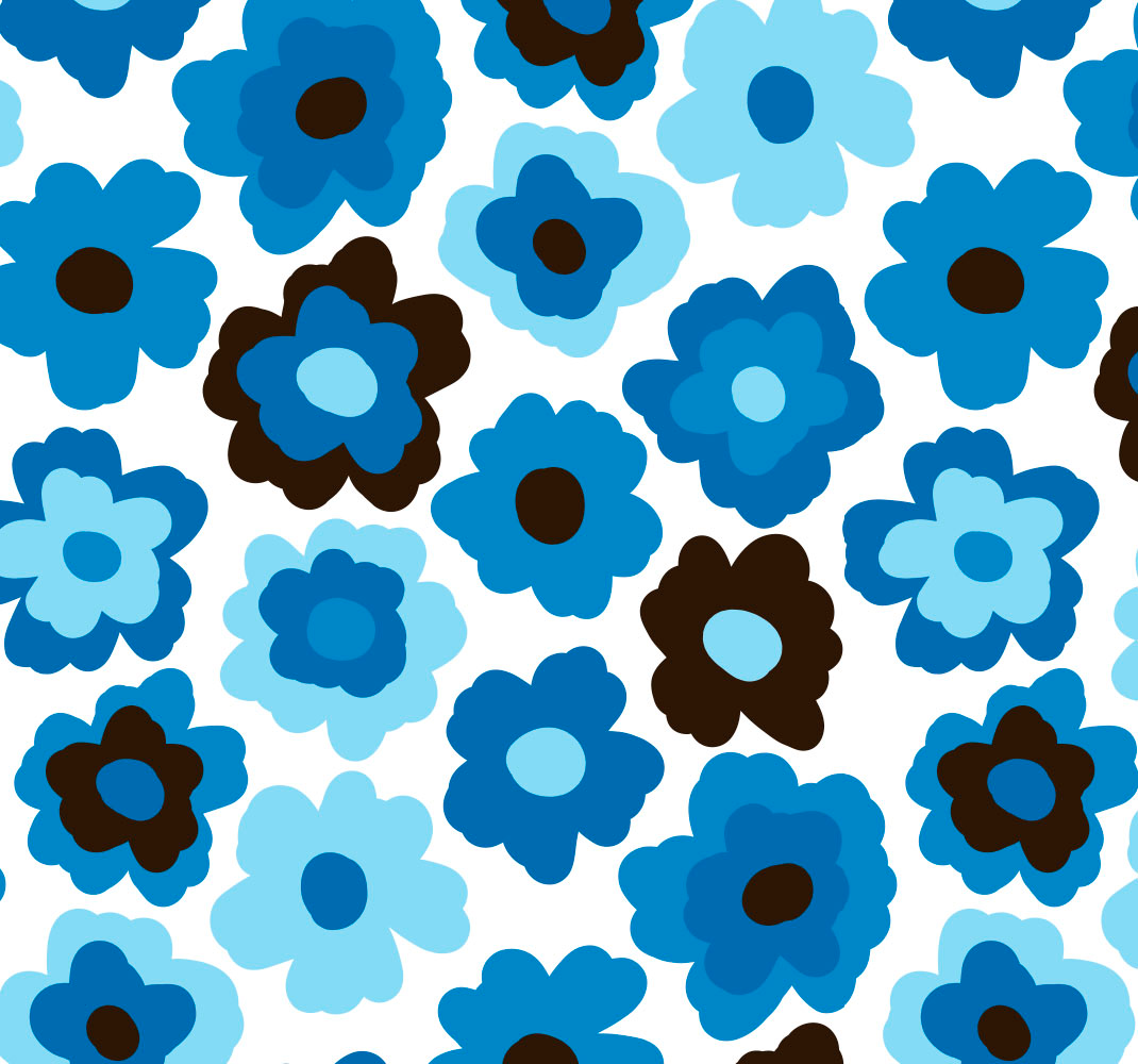 Tapis vinyle chambre coquelicot bleu - TenStickers