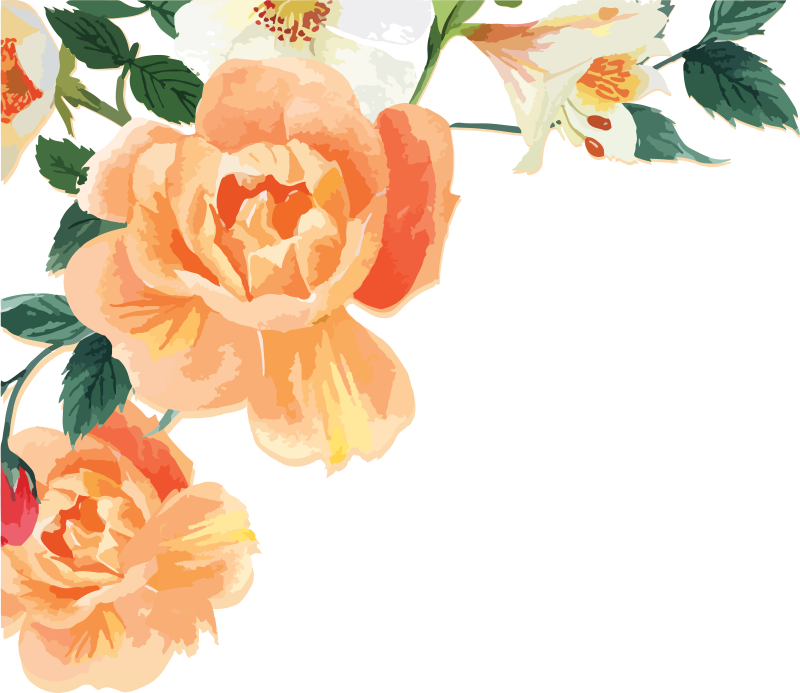 Tapis vinyle chambre arrangement de roses pêches - TenStickers