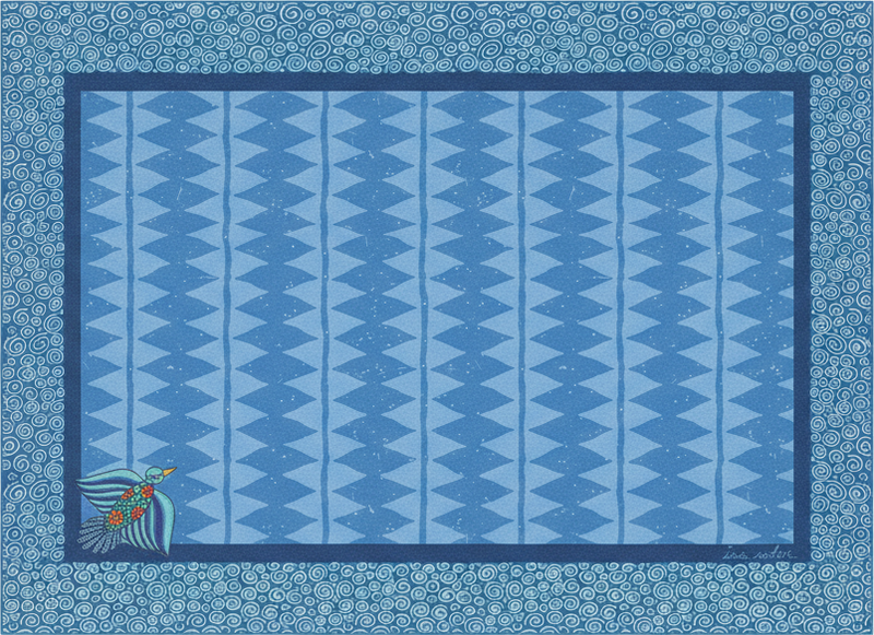Tapis vinyle salon motif oiseau bleu - TenStickers