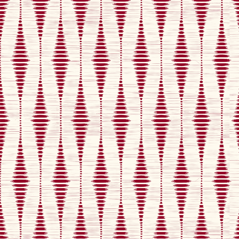 Tapis vinyle géométrique ikat rouge rabaul - TenStickers