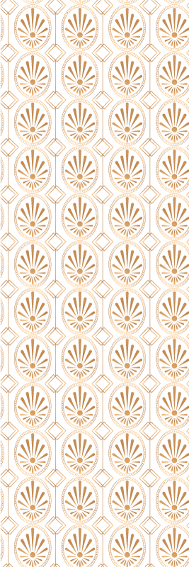 Tapis vinyle géométrique motif déco art moderne or blanc - TenStickers