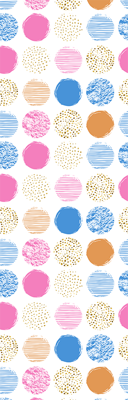 Tapis vinyle géométrique motif de points colorés - TenStickers